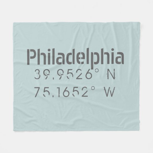 Philadelphia Longitude Latitude Fleece Deken (Voorkant (Horizontaal))