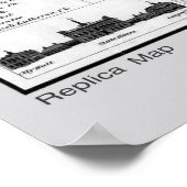 Philadelphia Map 1875, Replica Gray Poster (Hoek)