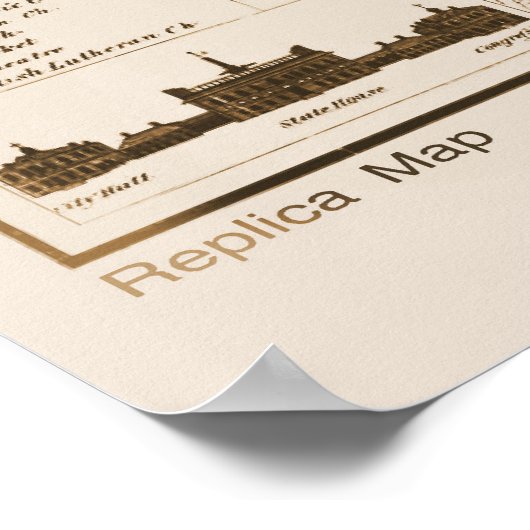 Philadelphia Map 1875, Replica Poster (Hoek)