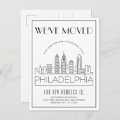 Philadelphia Modern Deco | Adres Gewijzigd Aankondigingskaart (Voorkant / Achterkant)