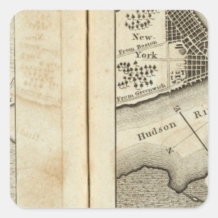 Philadelphia naar New York Road Map Vierkante Sticker