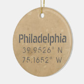 Philadelphia PA Lengtegraad Latitude Keramisch Ornament (Links)