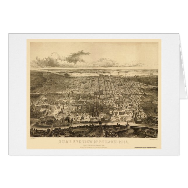 Philadelphia, PA Panoramic Map - 1857 (Voorkant Horizontaal)
