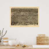 Philadelphia, PA Panoramic Map - 1872 Poster (Keuken)
