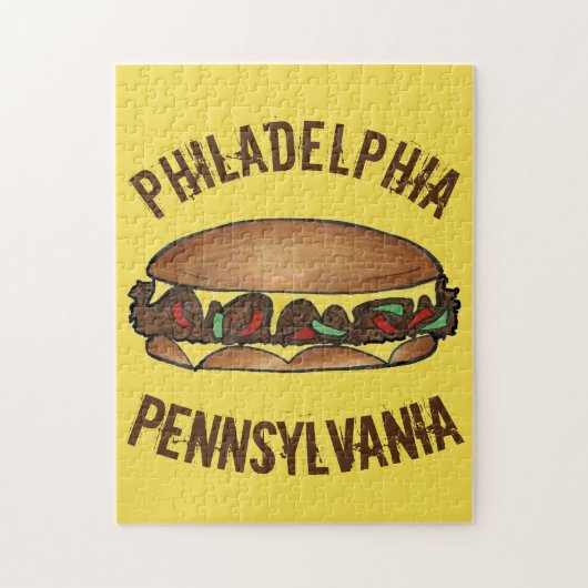 Philadelphia PA Pennsylvania Philly Cheese Steak Legpuzzel (Verticaal)