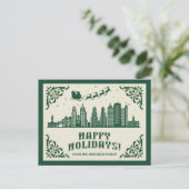 Philadelphia PA Skyline Happy Holidays Carte posta (Debout devant)