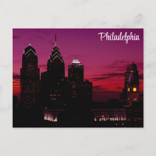 Philadelphia Pennsylvania City Skyline bij Sunset Briefkaart