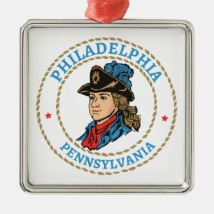 Philadelphia Pennsylvania Colonial Metalen Ornament