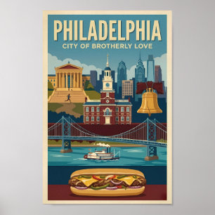 Philadelphia Pennsylvania Cultuur Illustratie Kuns Poster