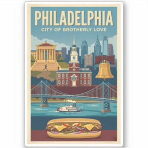 Philadelphia Pennsylvania Cultuur Illustratie Kuns Sticker
