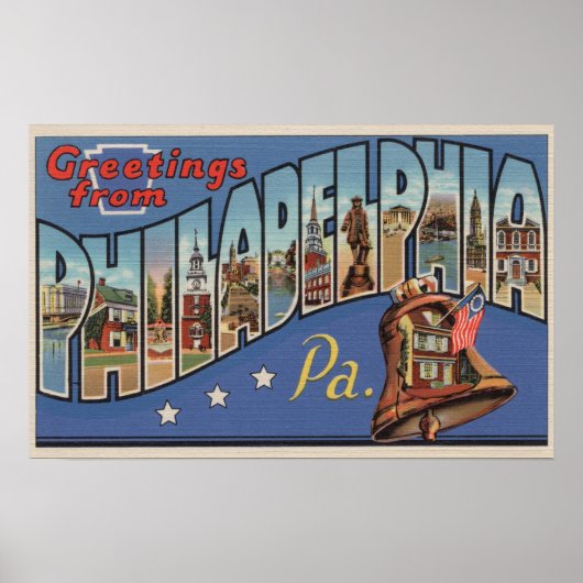Philadelphia, Pennsylvania - Grote letter Poster (Voorkant)