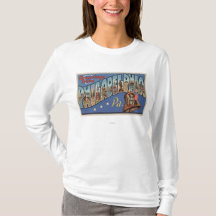 Philadelphia, Pennsylvania - Grote letter T-shirt