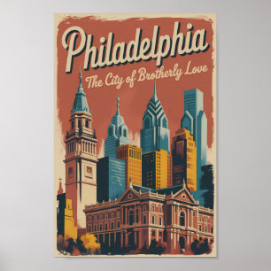 Philadelphia Pennsylvania Illustratie Reis Kunst Poster