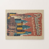 Philadelphia Pennsylvania Illustration Travel Art Legpuzzel (Horizontaal)