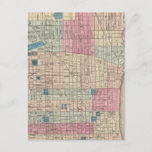 Philadelphia, Pennsylvania Map Briefkaart (Voorkant)