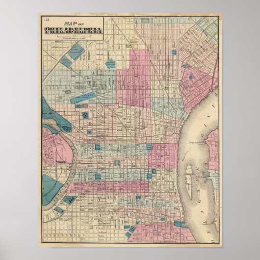 Philadelphia, Pennsylvania Map Poster (Voorkant)