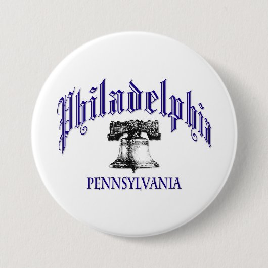 Philadelphia Pennsylvania Ronde Button 7,6 Cm (Voorkant)