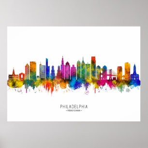 Philadelphia Pennsylvania Silhouet Poster