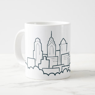Philadelphia Pennsylvania Skyline Extra Grote Beker