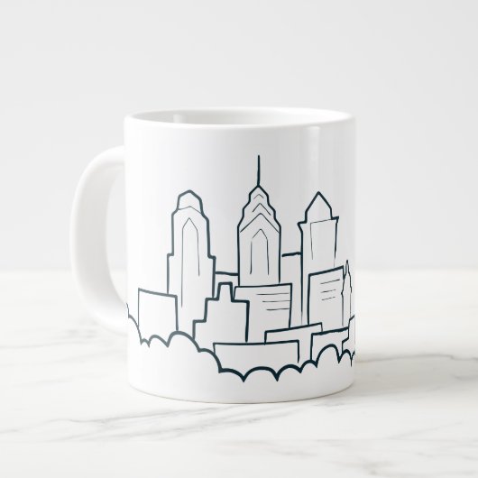 Philadelphia Pennsylvania Skyline Extra Grote Beker (Voorkant links)