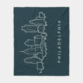 Philadelphia Pennsylvania Skyline Fleece Deken (Voorkant)