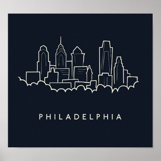 Philadelphia Pennsylvania Skyline Poster (Voorkant)