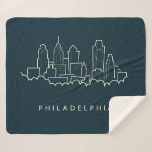 Philadelphia Pennsylvania Skyline Sherpa Deken