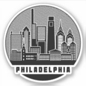 Philadelphia Pennsylvania Skyline Sticker (Voorkant)