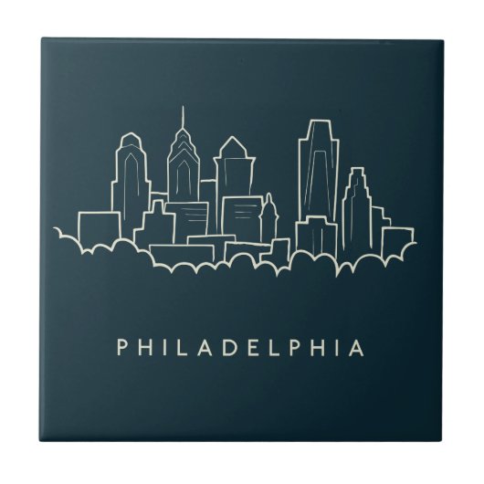 Philadelphia Pennsylvania Skyline Tegeltje (Voorkant)