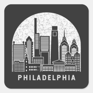 Philadelphia Pennsylvania Skyline Vierkante Sticker