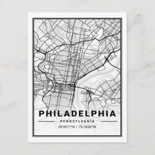 Philadelphia Pennsylvania USA Travel City Map Briefkaart