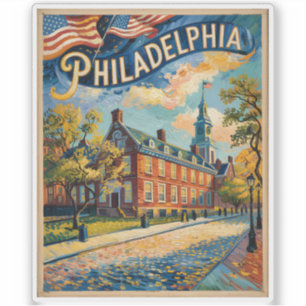 Philadelphia Pennsylvania VS Retro Van Gogh Reis Sticker