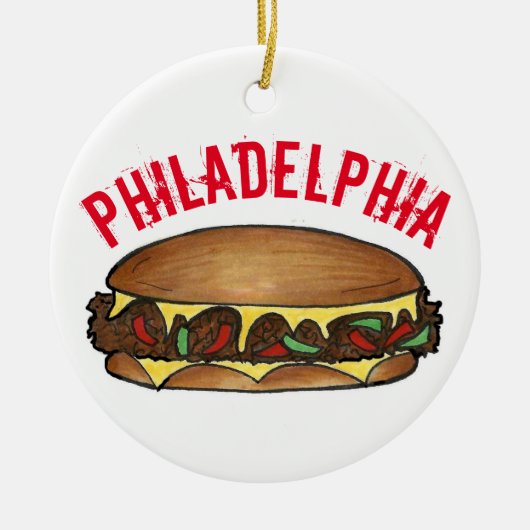Philadelphia Philly PA Cheese Steak Sandwich Keramisch Ornament (Voorkant)