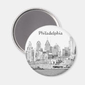 Philadelphia schets magneet (Voorkant / Achterkant)