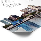 PHILADELPHIA Schilderde skyline Wedding Seding Cha Poster (Hoek)