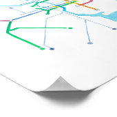 Philadelphia SEPTA Kaart Kunstprint Poster (Hoek)