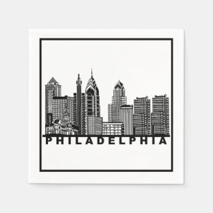 Philadelphia Silhouet van de Stad Servet
