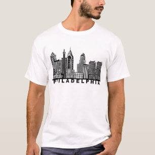 Philadelphia Silhouet van de Stad T-shirt