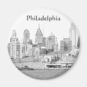 Philadelphia Sketch Magnet Magneet