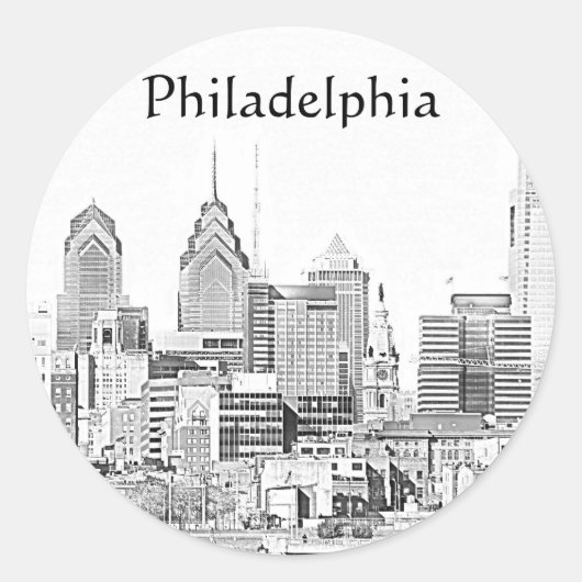 Philadelphia Sketch Sticker (Voorkant)