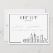 Philadelphia Skyline | Bruiloft RSVP + Maaltijd ke Kaartje (Voorkant)