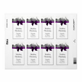 Philadelphia Skyline Etch BW Paarse Wijn Label (Full Sheet)