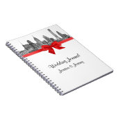 Philadelphia Skyline Etch BW Red Planner Journal Notitieboek (Rechterzijde)
