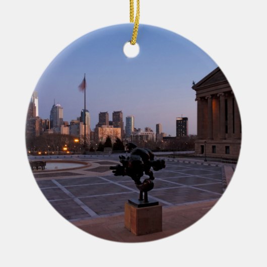Philadelphia Skyline in Dusk Keramisch Ornament (Voorkant)