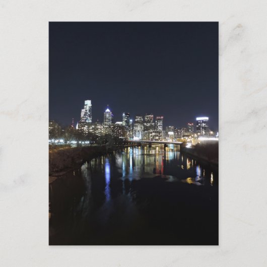Philadelphia Skyline in Night Briefkaart (Voorkant)