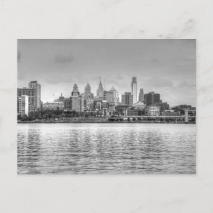 Philadelphia skyline in zwart-wit briefkaart