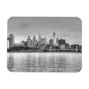 Philadelphia skyline in zwart-wit magneet