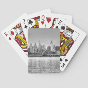 Philadelphia skyline in zwart-wit pokerkaarten