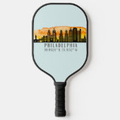 Philadelphia Skyline Map Coordinates Pickleball Paddle (Voorkant)