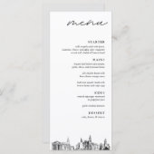 Philadelphia Skyline Mariage Diner Menu (Devant / Derrière)